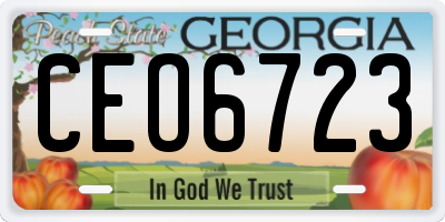 GA license plate CEO6723