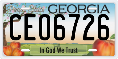 GA license plate CEO6726