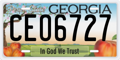 GA license plate CEO6727