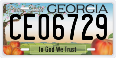 GA license plate CEO6729