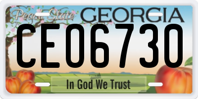 GA license plate CEO6730