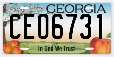 GA license plate CEO6731