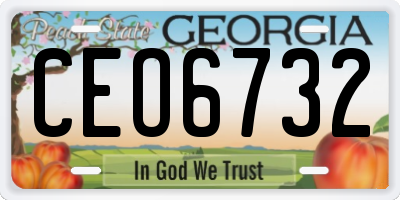 GA license plate CEO6732