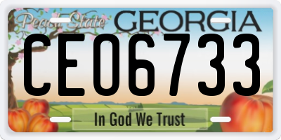 GA license plate CEO6733