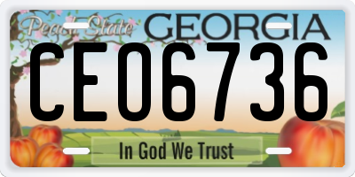 GA license plate CEO6736