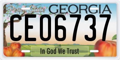 GA license plate CEO6737