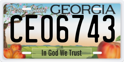 GA license plate CEO6743