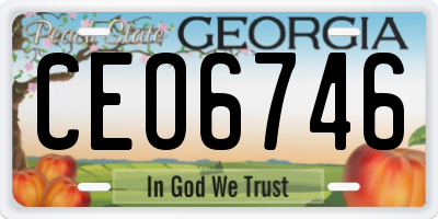 GA license plate CEO6746