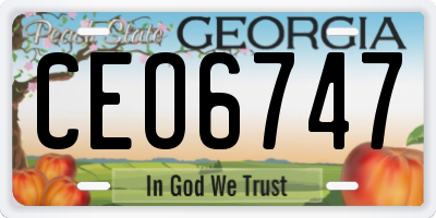 GA license plate CEO6747