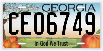 GA license plate CEO6749