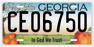 GA license plate CEO6750