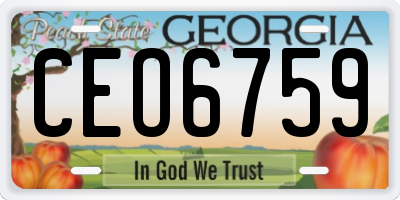 GA license plate CEO6759