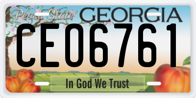 GA license plate CEO6761