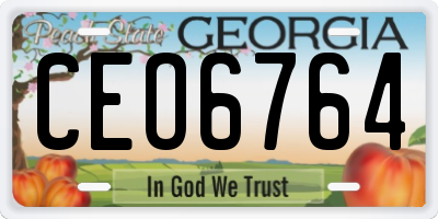 GA license plate CEO6764