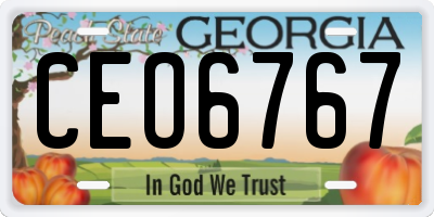GA license plate CEO6767