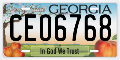 GA license plate CEO6768