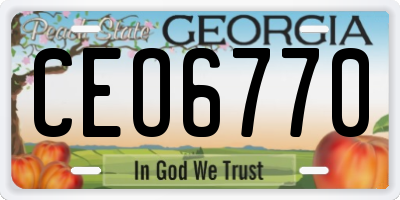 GA license plate CEO6770