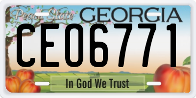 GA license plate CEO6771