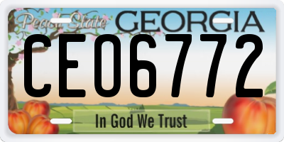 GA license plate CEO6772