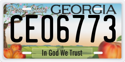 GA license plate CEO6773