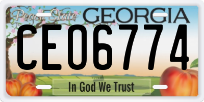 GA license plate CEO6774