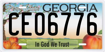 GA license plate CEO6776