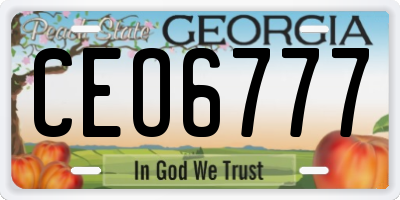 GA license plate CEO6777