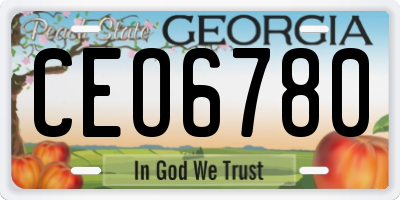 GA license plate CEO6780