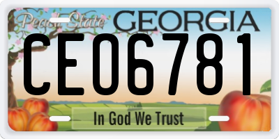 GA license plate CEO6781