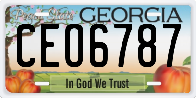 GA license plate CEO6787