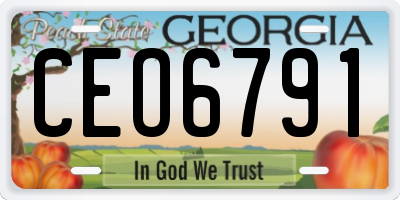 GA license plate CEO6791