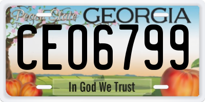 GA license plate CEO6799