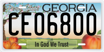 GA license plate CEO6800