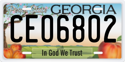 GA license plate CEO6802