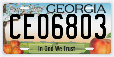 GA license plate CEO6803