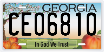 GA license plate CEO6810