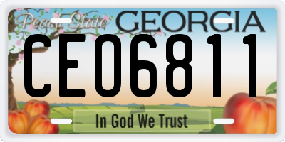 GA license plate CEO6811