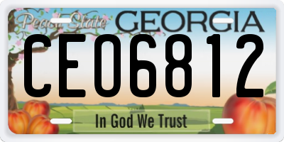 GA license plate CEO6812