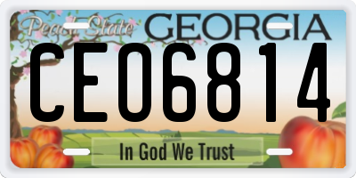 GA license plate CEO6814