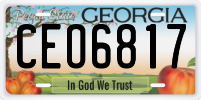 GA license plate CEO6817