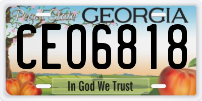 GA license plate CEO6818