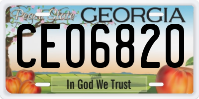GA license plate CEO6820