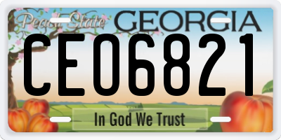 GA license plate CEO6821