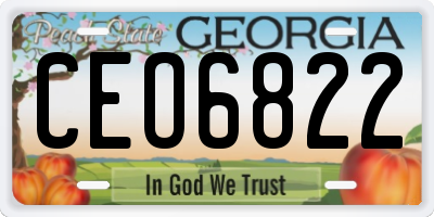 GA license plate CEO6822