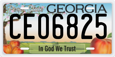 GA license plate CEO6825