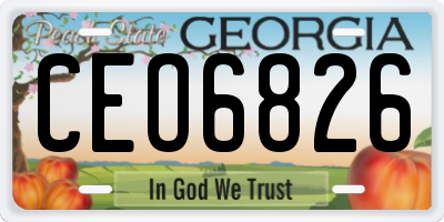 GA license plate CEO6826