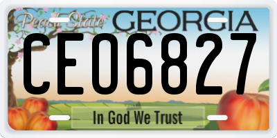 GA license plate CEO6827