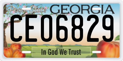 GA license plate CEO6829