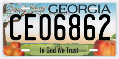 GA license plate CEO6862