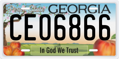 GA license plate CEO6866